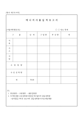 에너지사용실적보고서